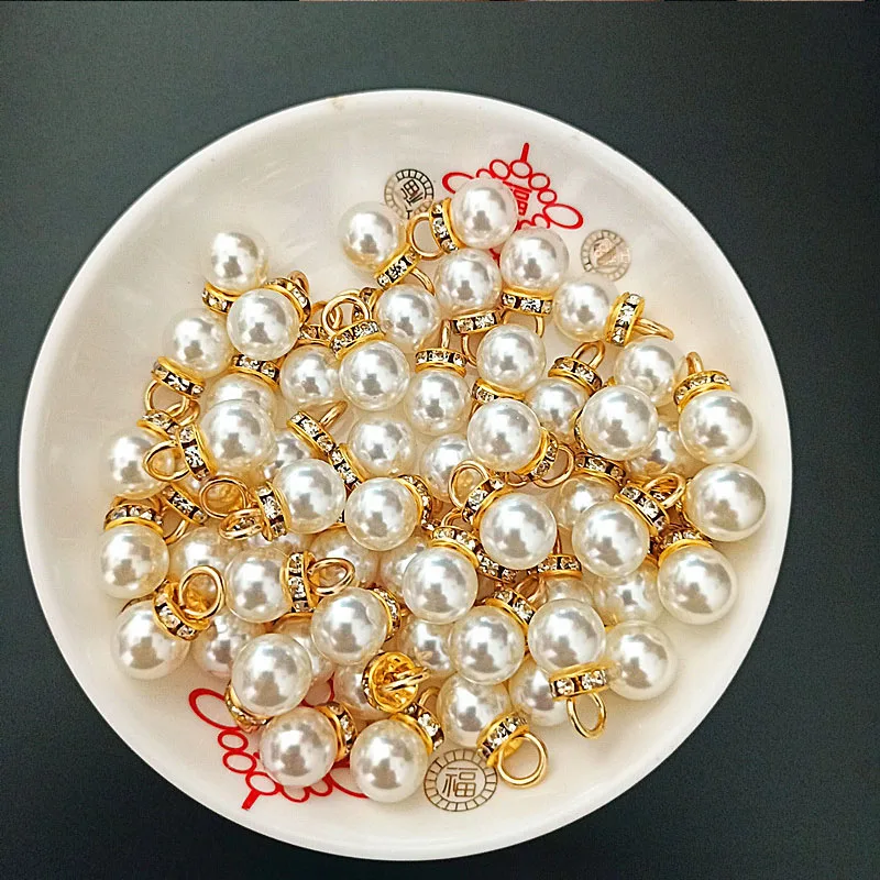 Resin Art Gift For Wedding - 30 Adet Yuvarlak Inci Elmas Kolye