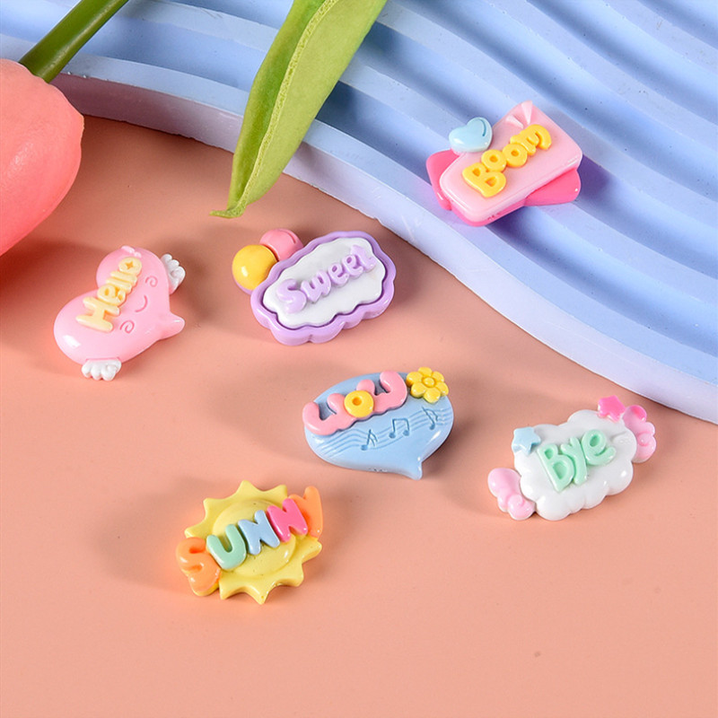 Resin Art Letter Keychain - 10/20/30 adet sevimli mektup düzlemsel reçine