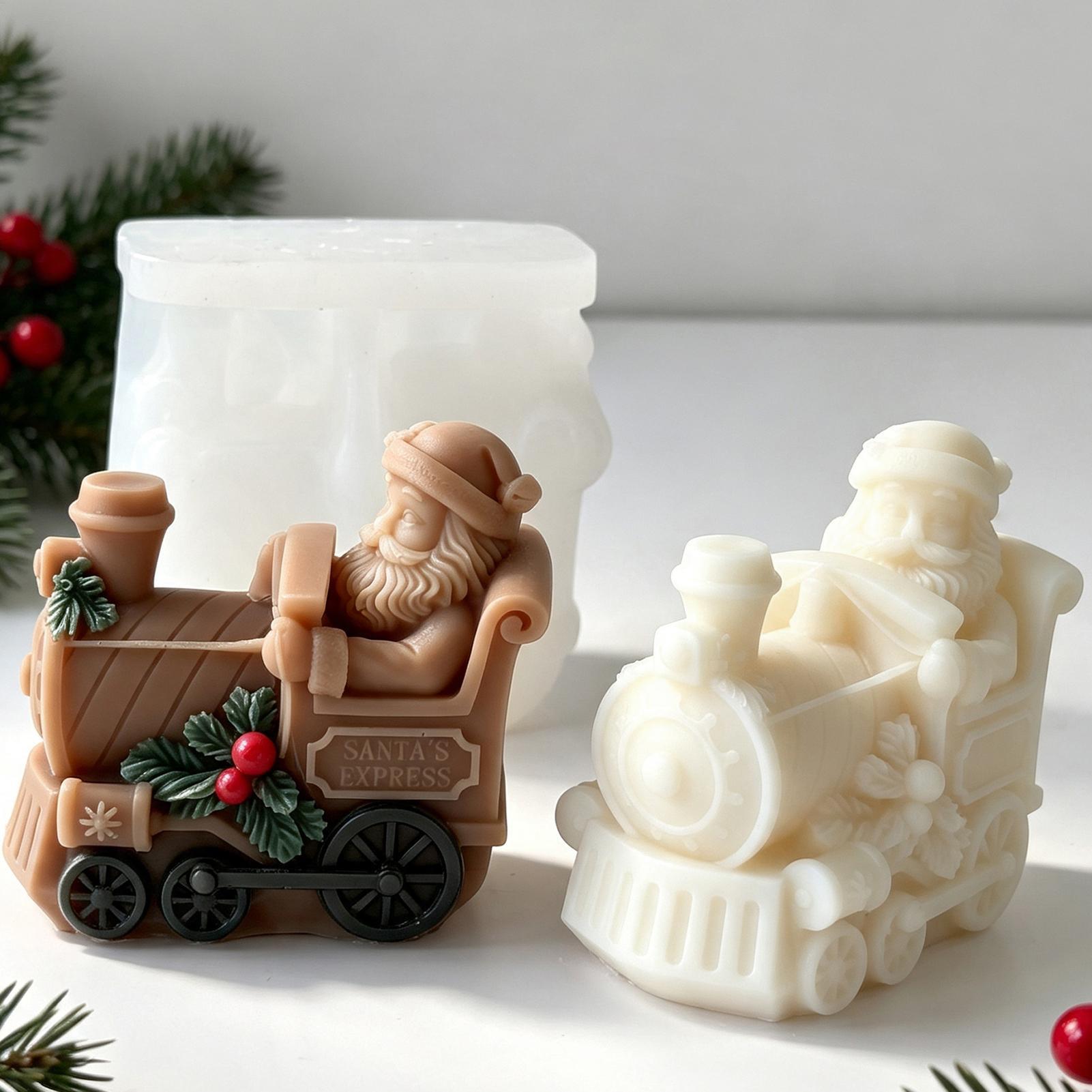 Resin Art For Beginner - Noel Mum Kalıbı Tren Şeklinde Mum