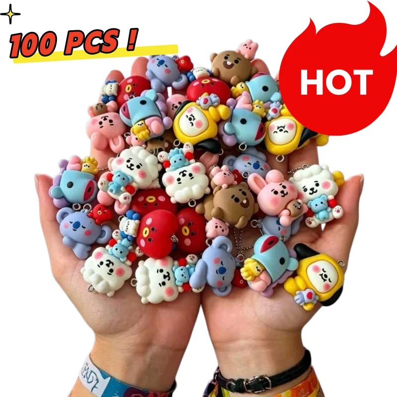 Resin Art Jewellery Kit - 7 adet BT21 Reçine Karikatür Figür