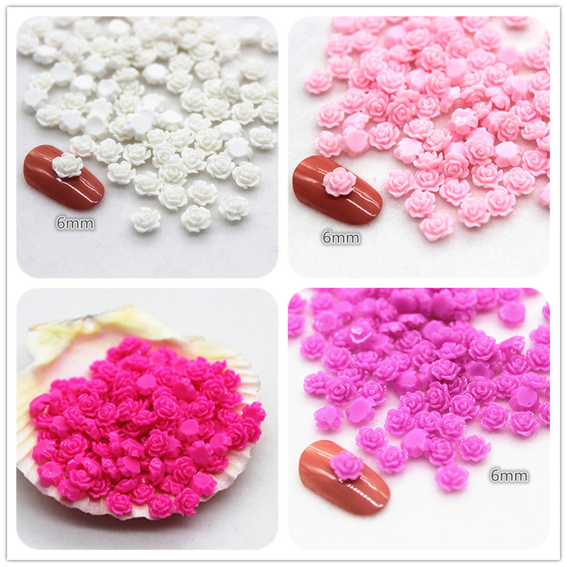 Resin Art Of Rose - 100 adet 6mm reçine Mini gül