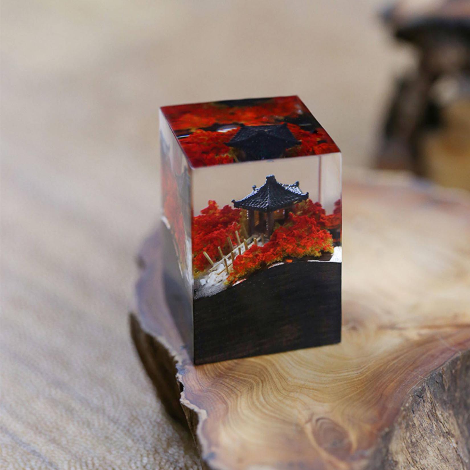 Resin Art Decoration Items - Çin Pavyonu Mühür Epoksi Bitmiş Reçine
