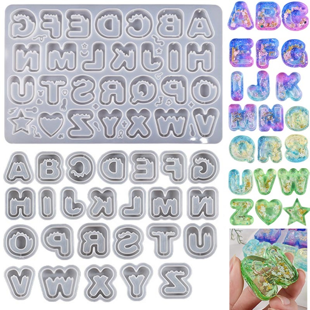 Resin Art Letter Keychain - DIY Reçine Sanatı Dondurma Harf Silikon
