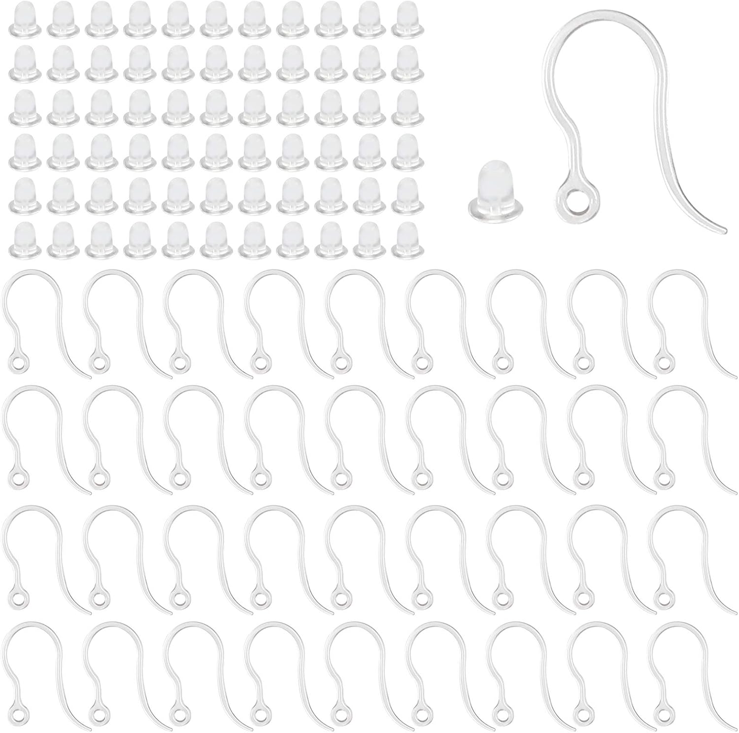 Resin Art Jewellery Kit - 40 adet Şeffaf Plastik Küpe Kancaları,