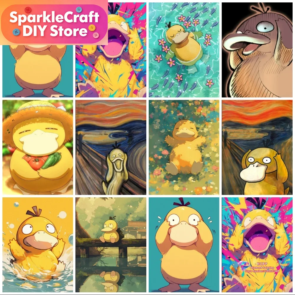 Resin Art For Beginners - 1 adet çerçevesiz Psyduck Karikatür 5D