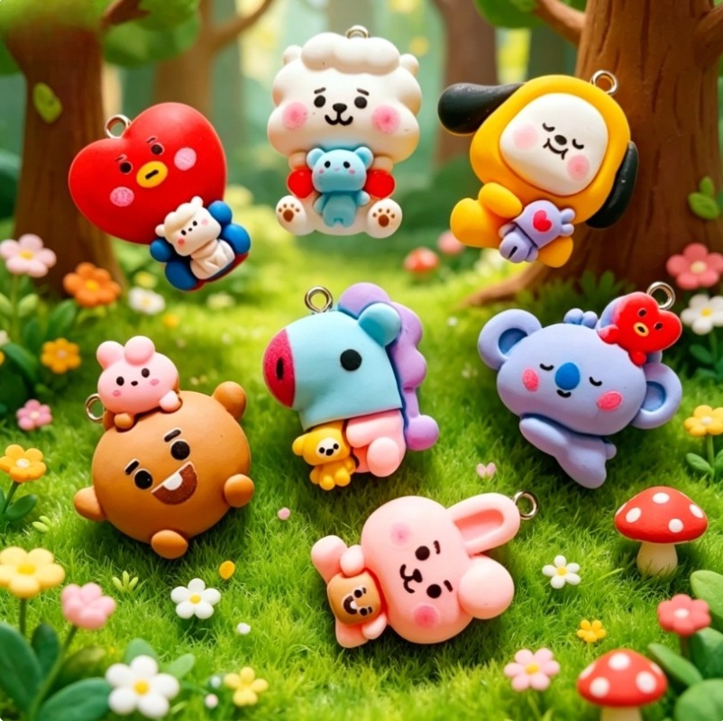 7 adet BT21 Reçine Karikatür F - Resin Art Jewellery Kit incelemesi ve fiyatı