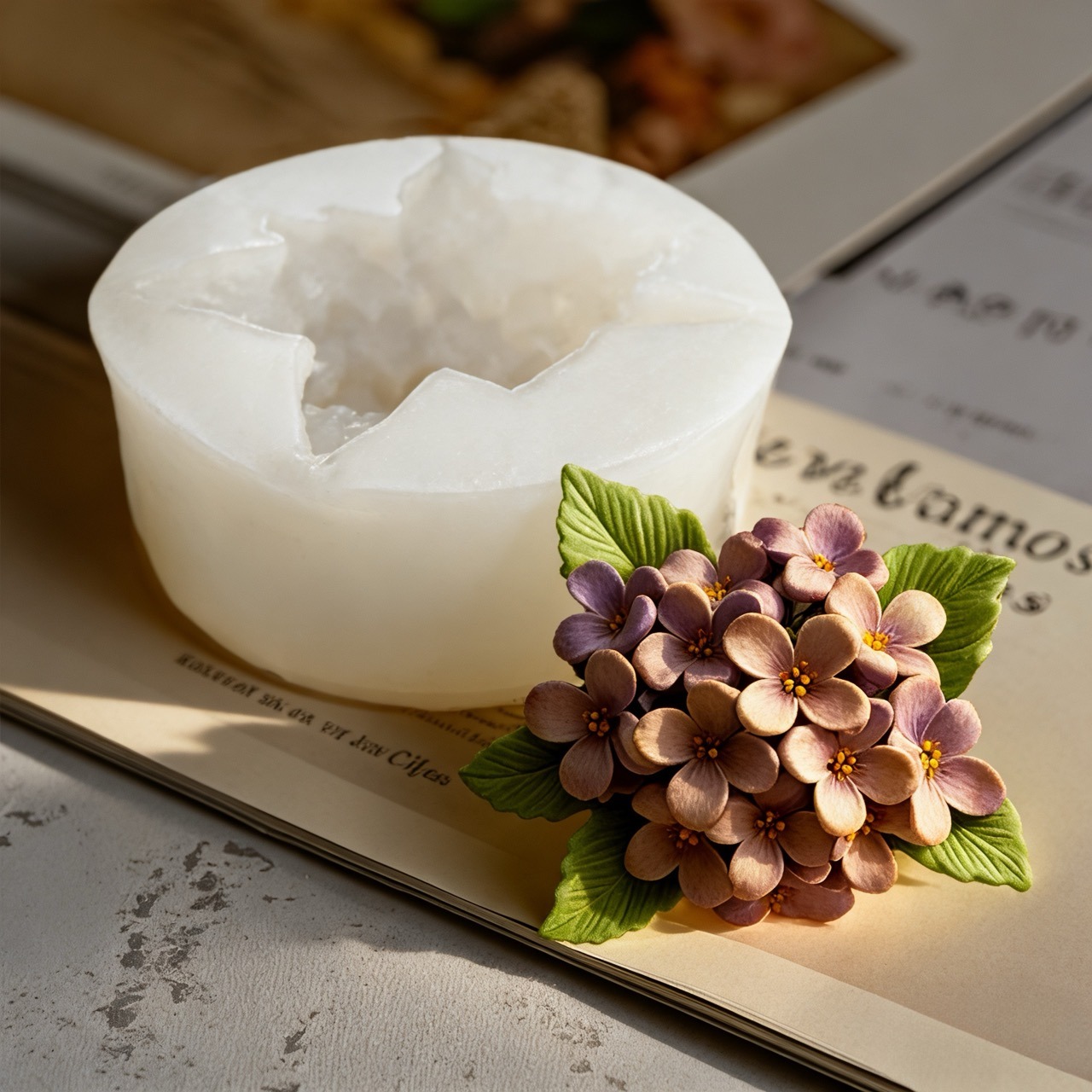 2 Adet 3D Gül Leylak Çiçeği Si - Resin Art Of Rose incelemesi ve fiyatı